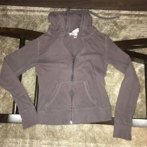 Gray front zip hoodie